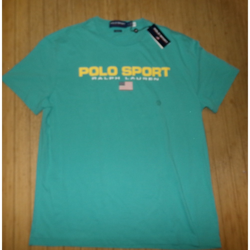 Polo Sport Ralph Lauren Mens Teal Green Graphic Logo T-Shirt Large NWT